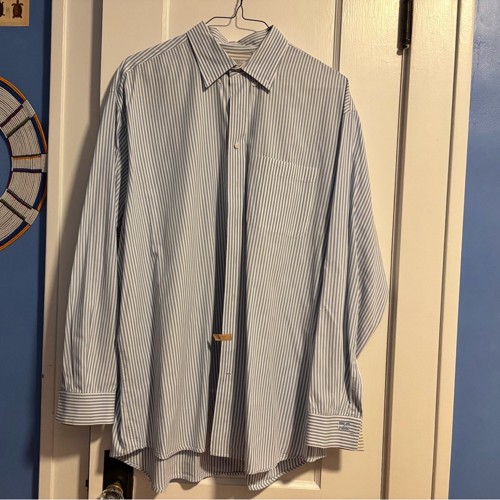 Cutter & Buck Light Blue Striped Shirt